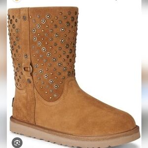 UGG Elliot Chestnut Suede Studded Mid-Calf Boot